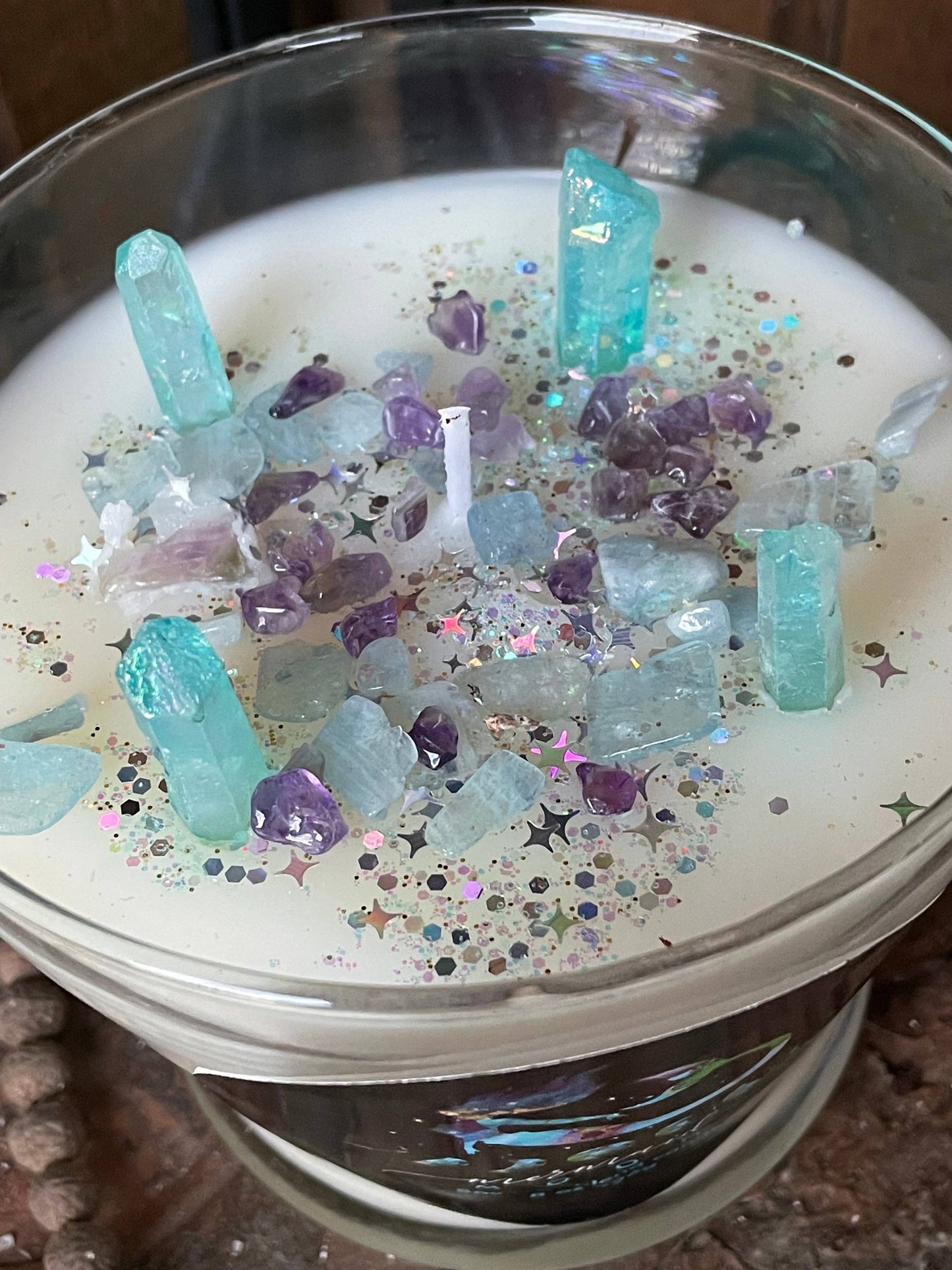 Clearance- Mermaid Moon Crystal candle