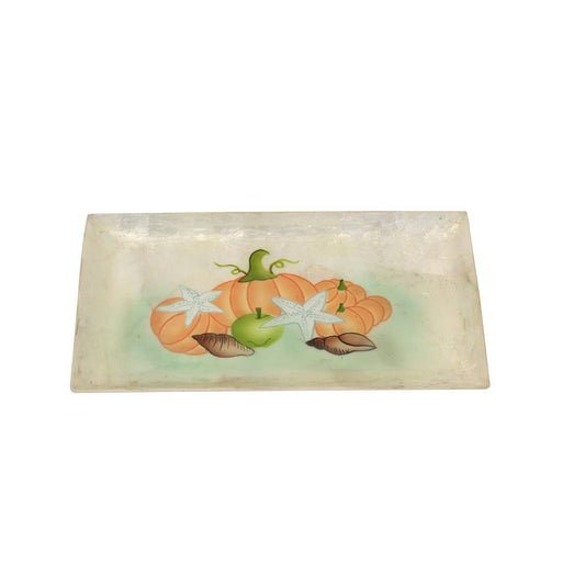 Fall/Harvest Pumpkin Capiz Decorative Tray