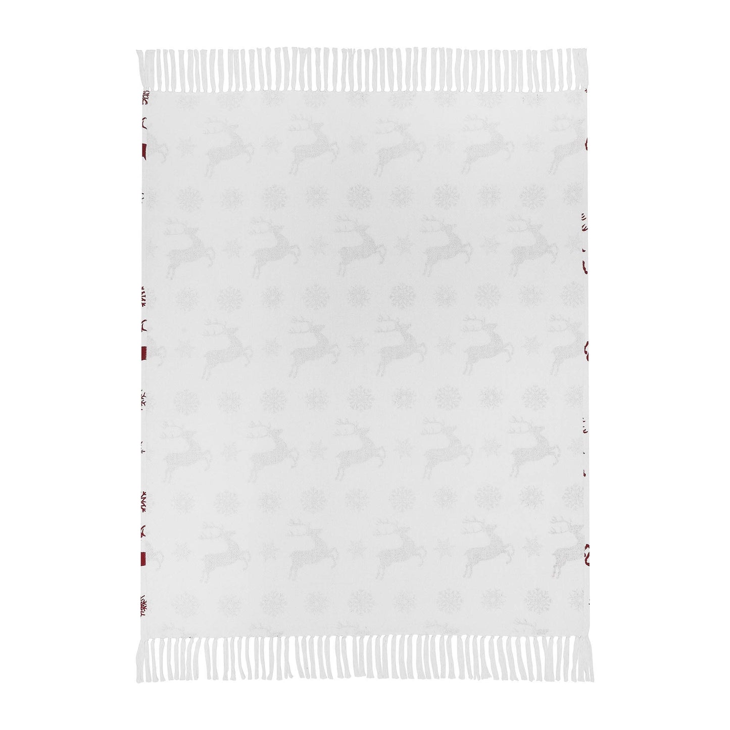 Scandia Snowflake Red White Woven Throw