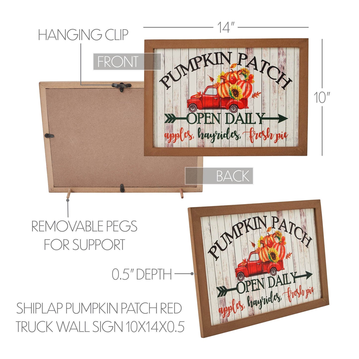 Shiplap Pumpkin Patch Red Truck Wall Sign