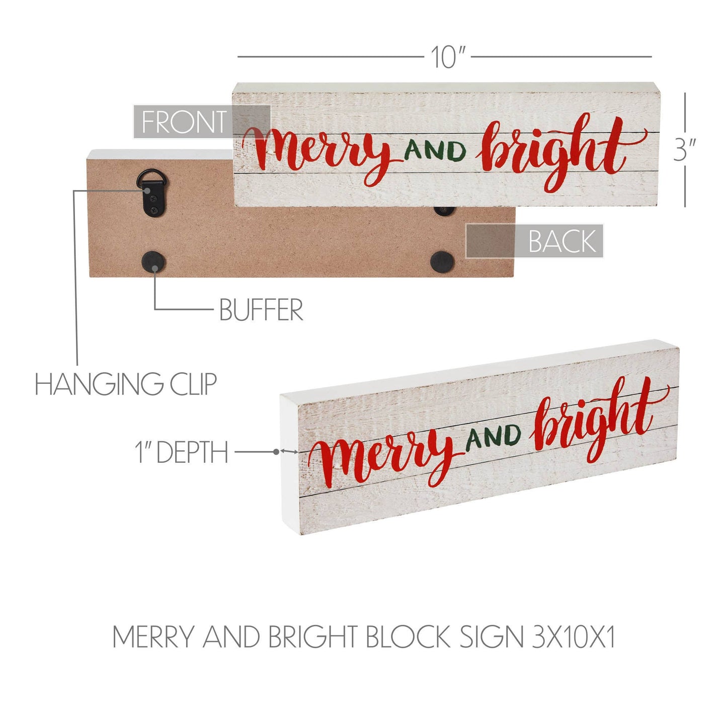 Merry and Bright Block Sign