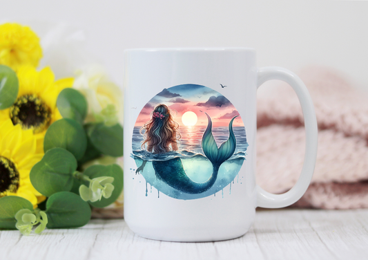 Mermaid Sunset 15oz Coffee Mug