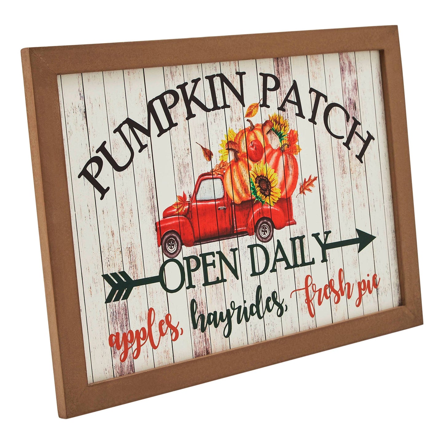 Shiplap Pumpkin Patch Red Truck Wall Sign