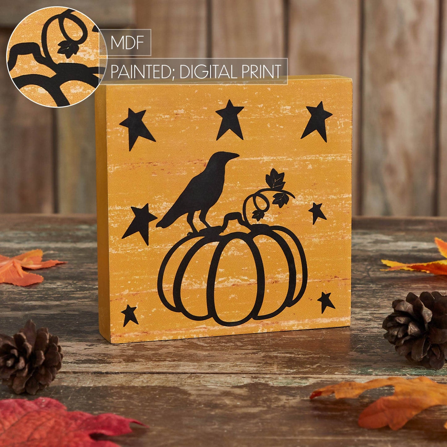 Prim Stars Pumpkin Raven Mustard Base