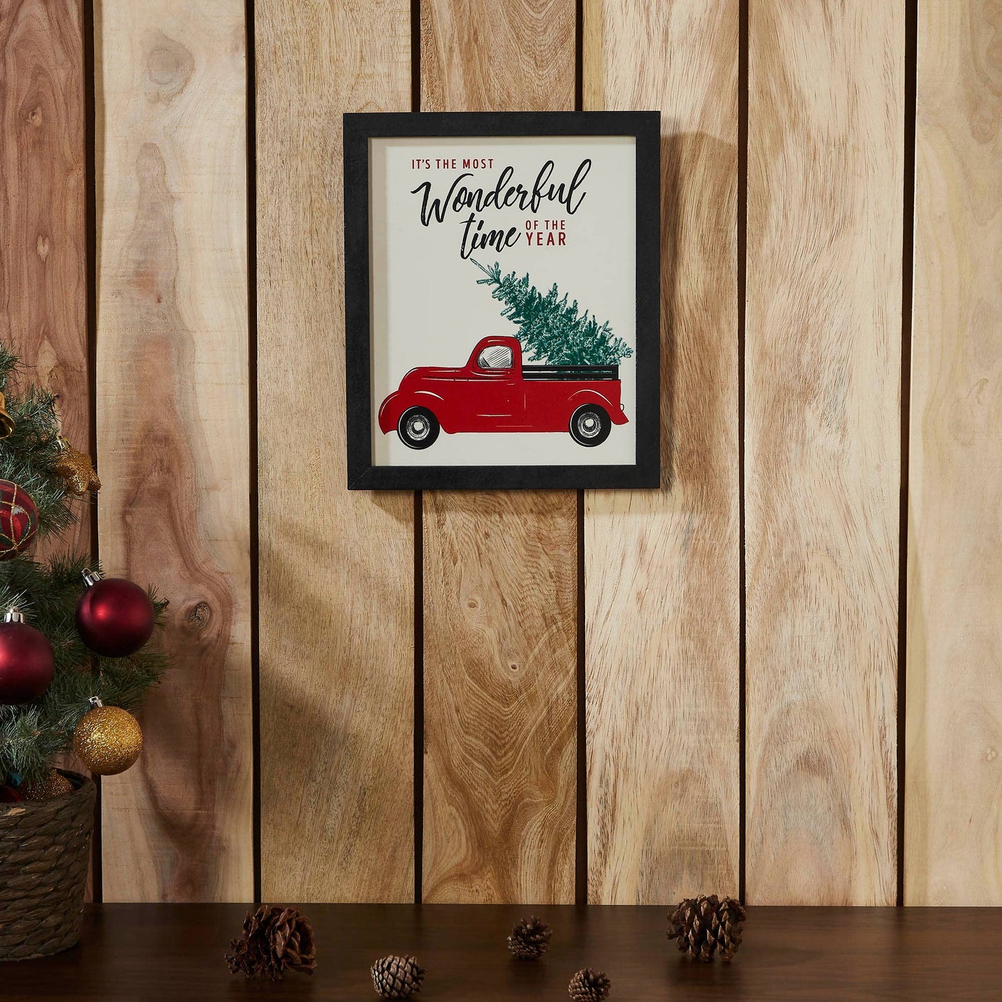 It's The Most Wonderful Time Truck Framed Wall Hanging Sign