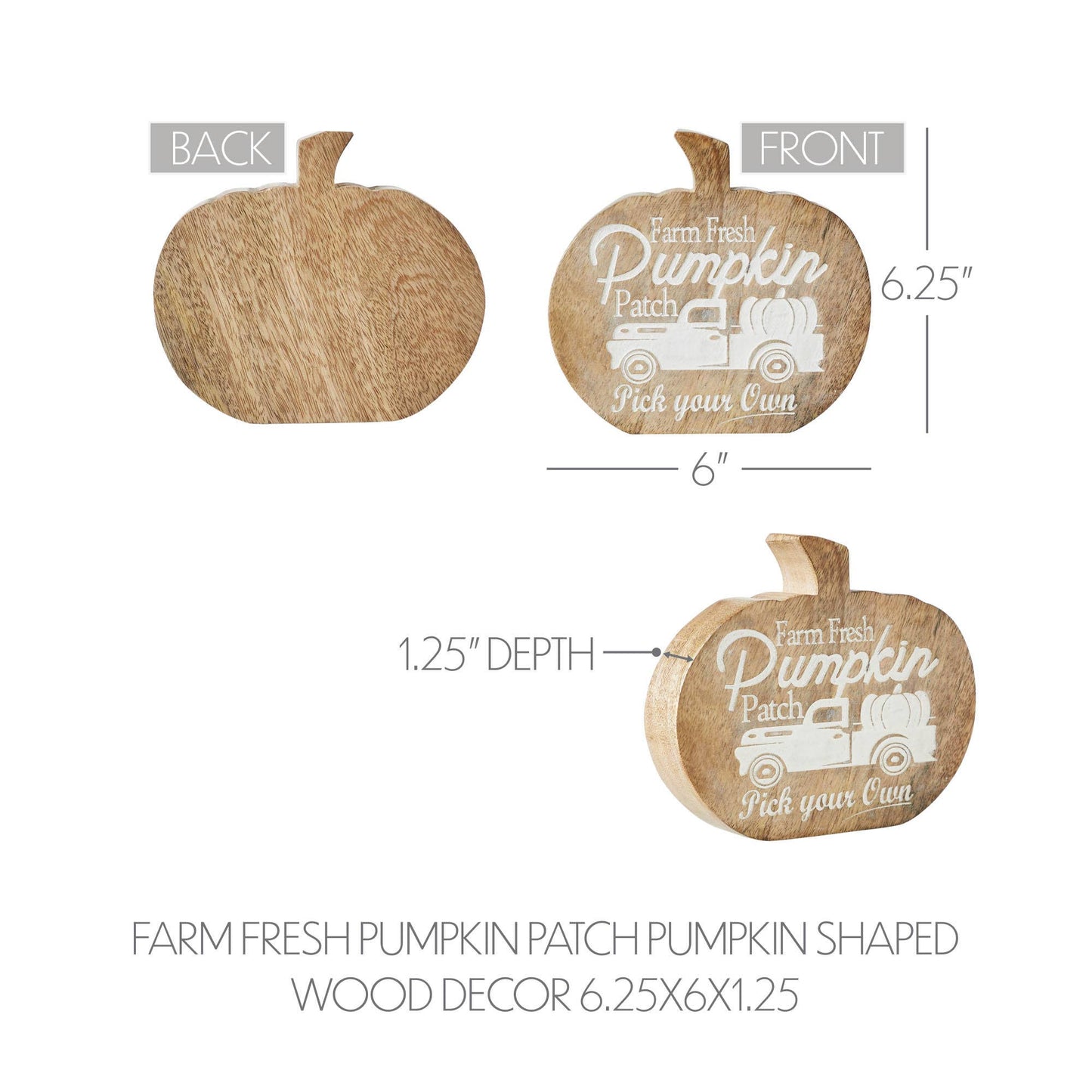 Farm Fresh Pumpkin Patch Pumpkin Shaped Wood Decor