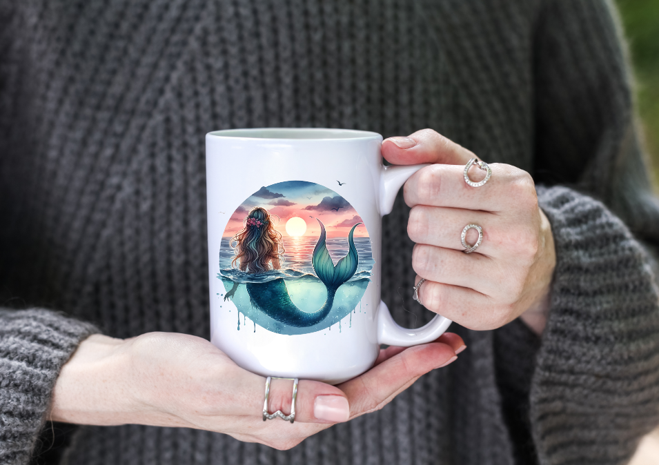 Mermaid Sunset 15oz Coffee Mug