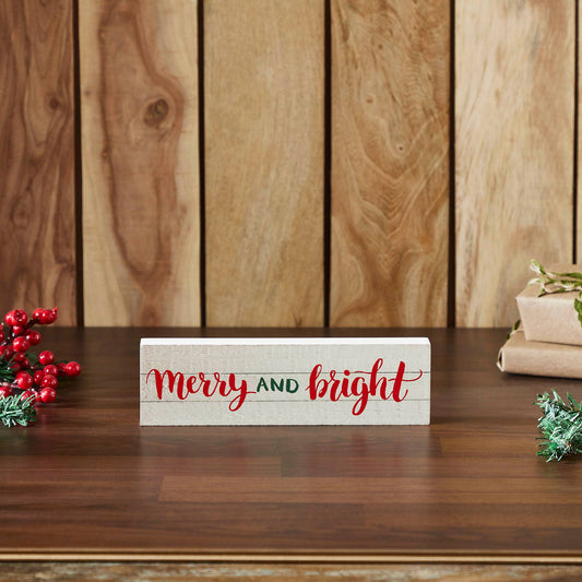 Merry and Bright Block Sign