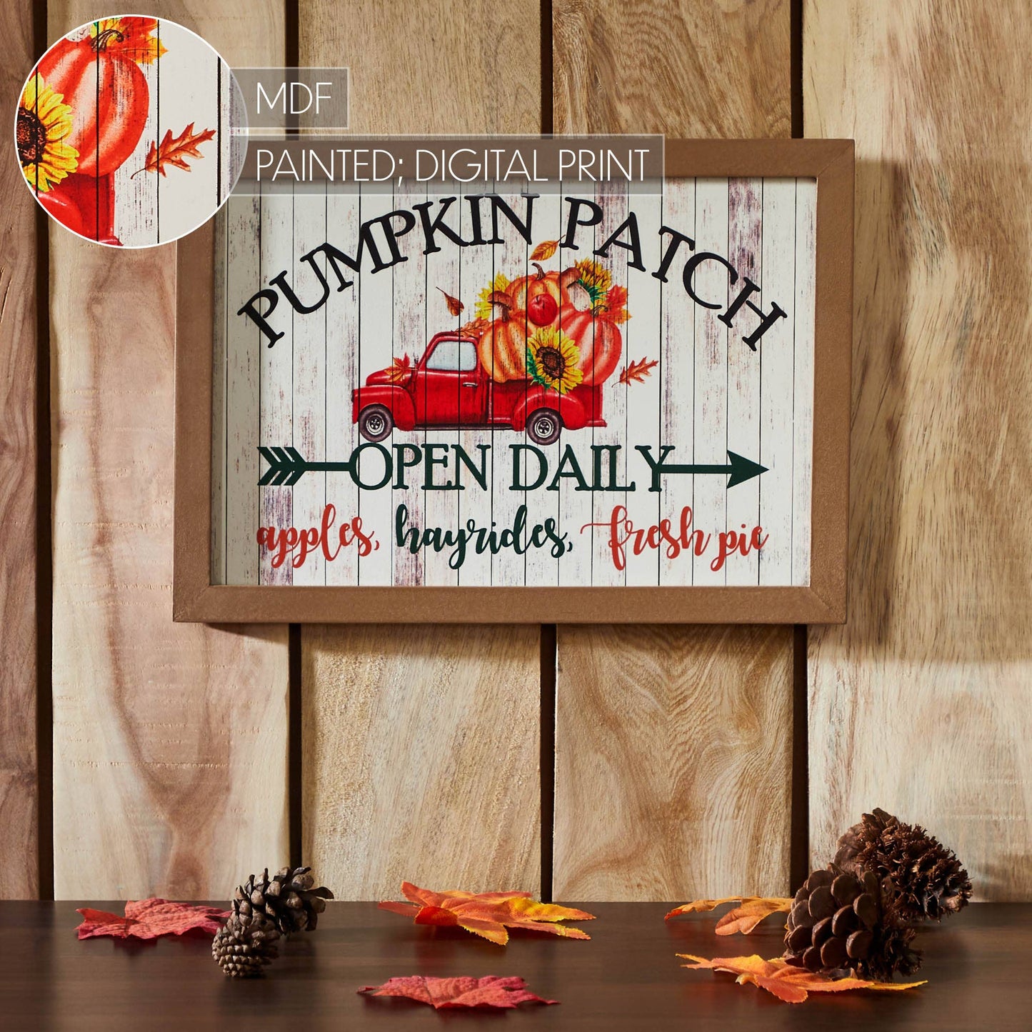 Shiplap Pumpkin Patch Red Truck Wall Sign