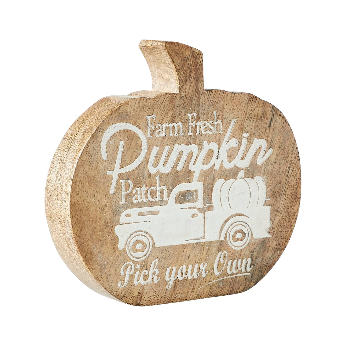 Farm Fresh Pumpkin Patch Pumpkin Shaped Wood Decor