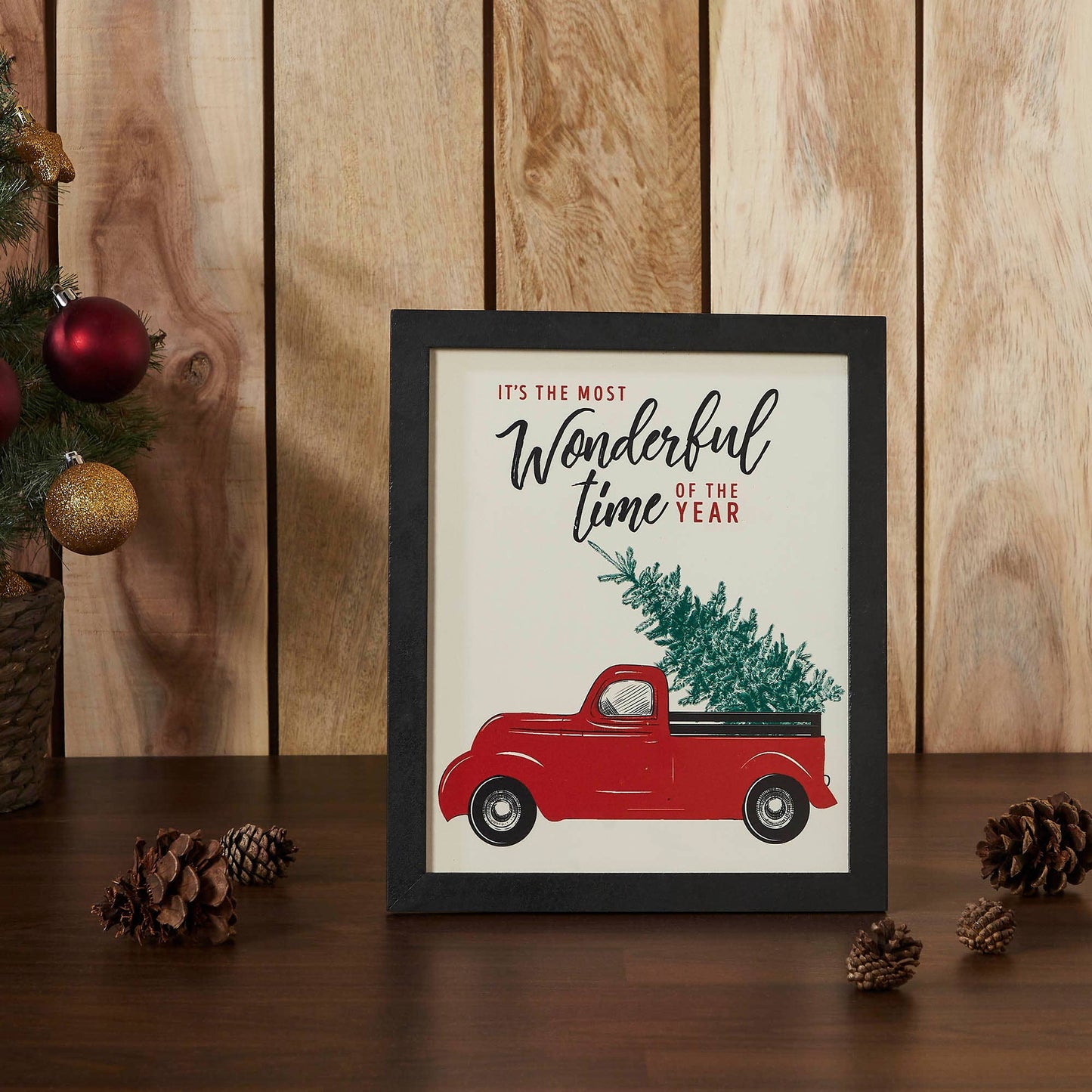 It's The Most Wonderful Time Truck Framed Wall Hanging Sign