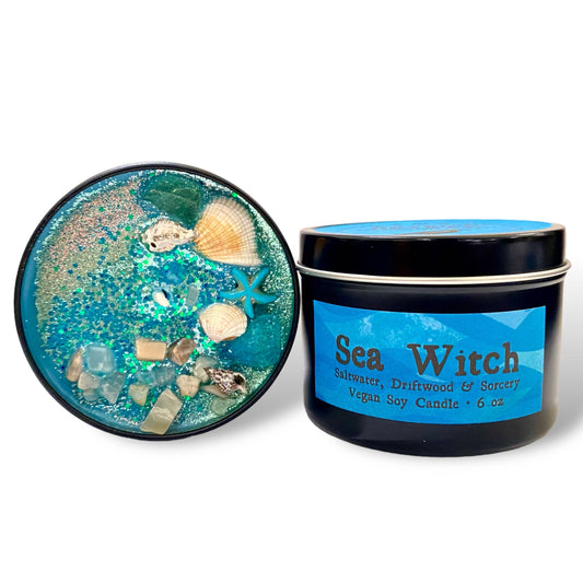 Sea Witch Candle | Saltwater & Driftwood Scent | Soy | Vegan