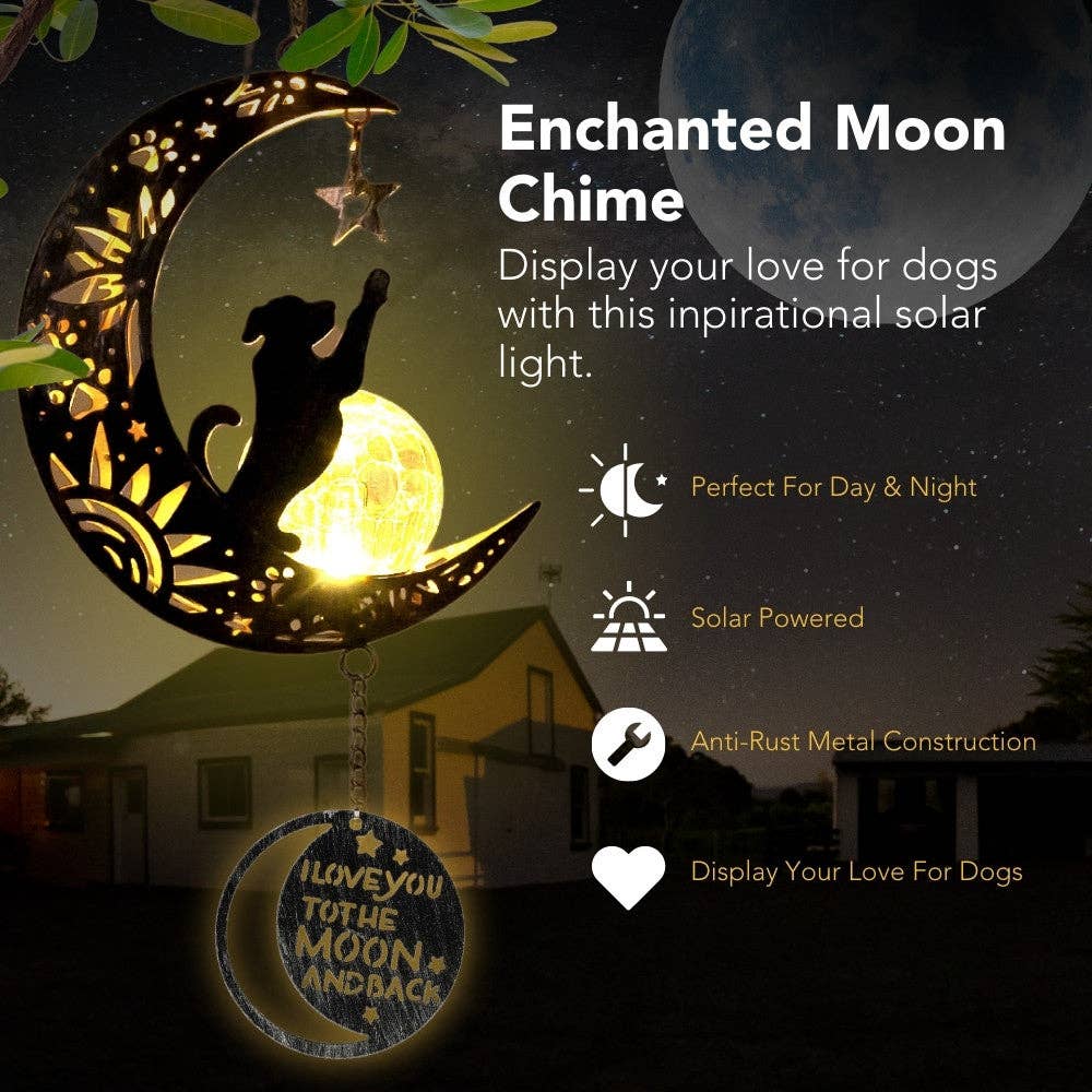 IHeartDogs - I Love You To The Moon & Back- The Ultimate Garden Solar Lantern for Dog Lovers -Faire