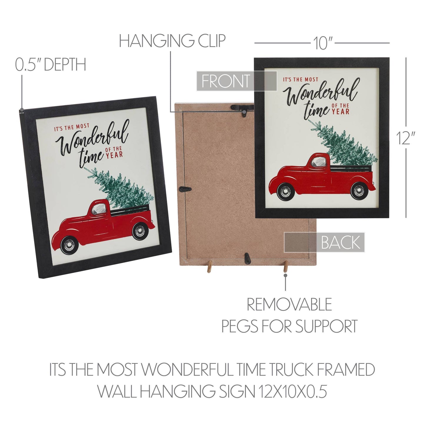 It's The Most Wonderful Time Truck Framed Wall Hanging Sign