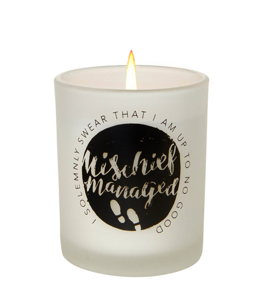 Harry Potter: "Mischief Managed" Glass Votive Candle