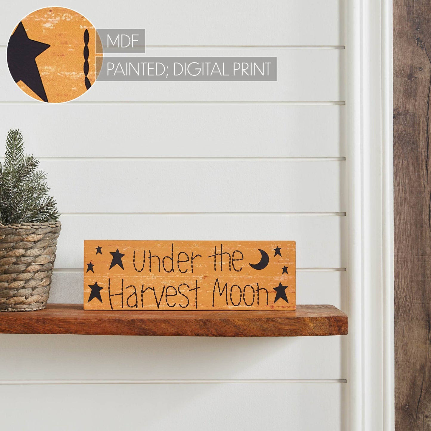 Under The Harvest Moon Prim Stars Mustard Base MDF Sign