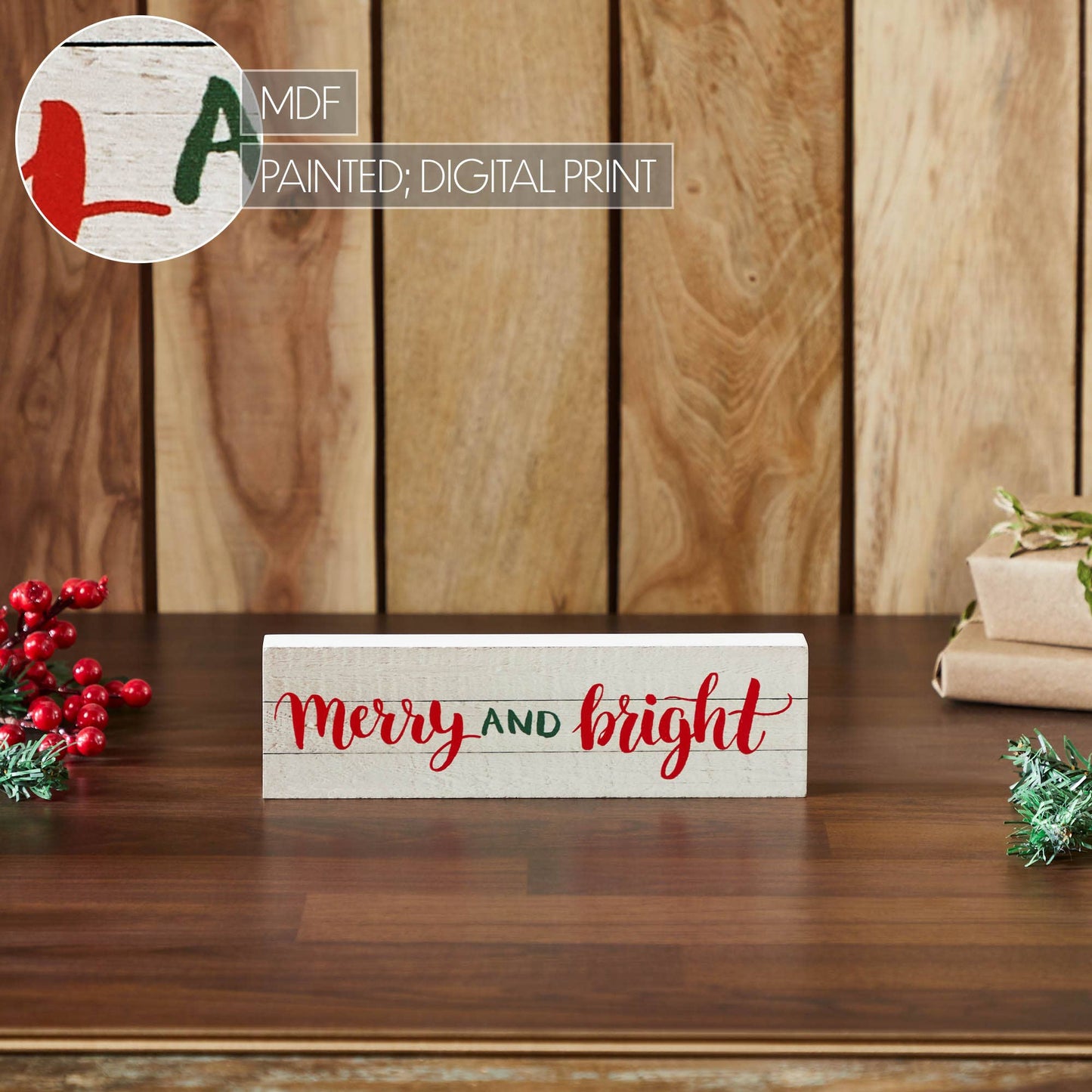 Merry and Bright Block Sign