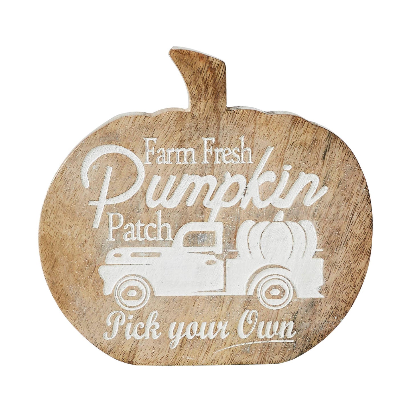 Farm Fresh Pumpkin Patch Pumpkin Shaped Wood Decor