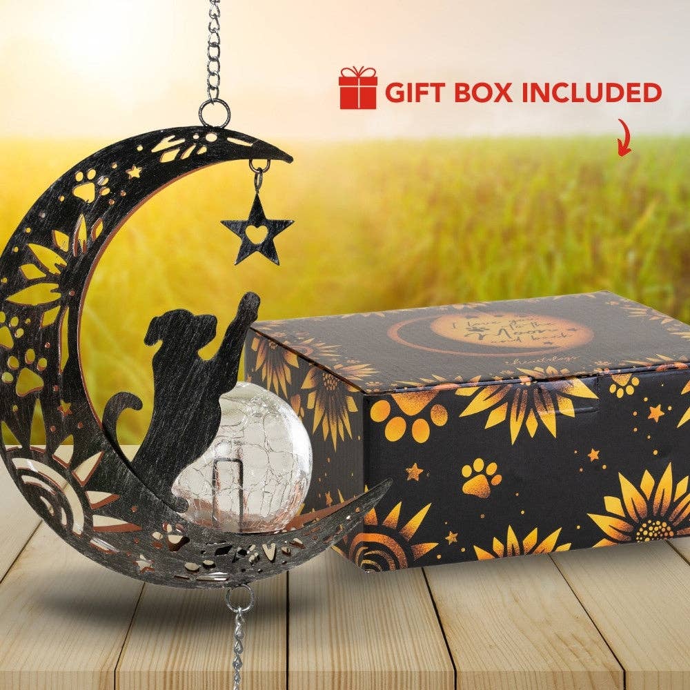 IHeartDogs - I Love You To The Moon & Back- The Ultimate Garden Solar Lantern for Dog Lovers -Faire