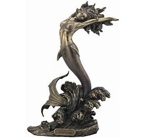 Yemaya- Mother of All and Goddess of the Ocean Bronzed Polyresin 10.5'' statue